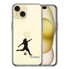 iPhone15 ケース クリア サッカー 女子 スマホケース 側面ソフト 背面ハード ハイブリッド