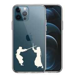 iPhone12Pro ケース クリア 剣道 ホワイト スマホケース 側面ソフト 背面ハード ハイブリッド