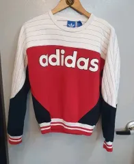 レディース adidas アディダス レッド バイカラー スウェット Tシャツ 90