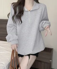 スウェットシャツ ハーフジップトレーナー