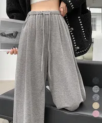 薄手スウェットパンツ ワイドパンツ