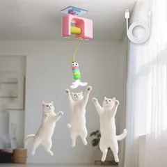 猫 おもちゃ 電動 ドア取り付け 自動スイング 室内自動ねこ羽付きおもちゃ USB充電式 猫じゃらし ペットおもちゃ 電気自動おもちゃ 人気ネコ知育玩具 遊び道具 一人遊び お留守番に ストレス解消 発散 運動不足対策 退屈解消 狩猟本能刺激 ねこ ネコ …