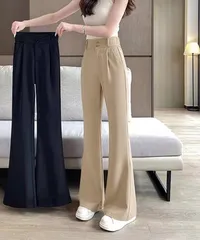 セミフレアワイドパンツ スラックスパンツ