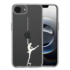 iPhone16e ケース クリア バレエ ホワイト スマホケース 側面ソフト 背面ハード ハイブリッド 