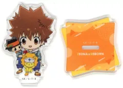 【中古】アクリルスタンド・アクリルパネル 沢田綱吉＆リボーン ミニクリアスタンド 「ひこくじ 家庭教師ヒットマンREBORN! Chill out」 D賞