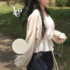 エイブリー サマー 冷感 シャカシャカ素材 シャーリング ナイロン ボレロ ノーブランド 服 長袖