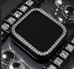 ブラック　アップルウォッチケース　互換性対応 カスタム　カバー　サイド保護　ギフト　　38 40 41 42 44 45 　キラキラ　　　se1/2/3    TYH