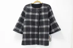 Style Com 東京スタイル スタイルコム チェック ウール アウター コート ブラック系 11-M125/1/080