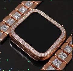 ローズゴールド　アップルウォッチケース　互換性対応 カスタム　カバー　サイド保護　ギフト　　38 40 41 42 44 45 　キラキラ　　　se1/2/3    TYH