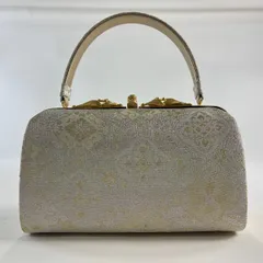 【美品】 和装バッグ 優品 フォーマル 華文 金銀糸 銀色 和装小物  【中古】