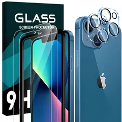 対応 iphone 13 mini ガラスフイルム 5.4インチ 【2+2 枚セット-国産旭硝子】 iPhone13 mini ガラスフィルム 2枚 + レンズ保護フィルム 2枚 ガイド枠付き アイフォン13 ミニ 液晶 保護フィルム 強化ガラス 【 硬度9H