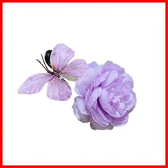 女性 グラデーション色 ガールズ 髪飾り 和装 髪留め 浴衣 ヘアクリップ 和風 着物 ヘアピン ヘアアクセサリー 蝶 プレゼント 前髪 (造花/藤紫)