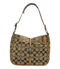 コーチ ワンショルダーバッグ 肩掛け クリップホーボー レザー キャンバス ヌメ革 6091 レディース COACH