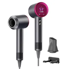 ドライヤー 大風量 温度&風速表示・AI温度センサー搭載 高濃度マイナスイオン ヘアドライヤー 速乾 1400W 高速風40m/s 温冷風ワンタッチ切替 4段階温度調節×3段階風量 スマートメモリー搭載 サロン級の仕上がり 静電気抑制 髪に潤い ヘアケア …