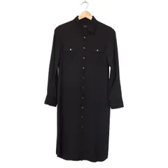 RalphLauren(ラルフローレン) ワンピース サイズ9 M レディース美品  - 黒 長袖/ひざ丈/シャツワンピ