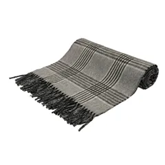 Joshua Ellis(ジョシュアエリス) マフラー美品  - グレー×黒×白 チェック柄 カシミヤ