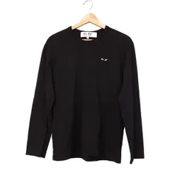 PLAY COMMEdesGARCONS(プレイコムデギャルソン) 長袖カットソー サイズM ユニセックス美品  - 黒 クルーネック/ハート