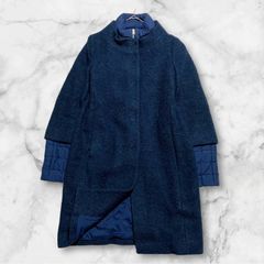 人気✨ヘルノ 異素材ドッキング 切り替え ダウンジャケット ネイビー 