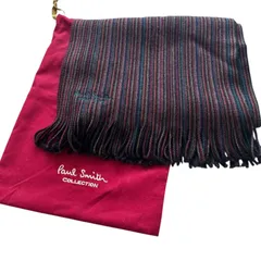 Paul Smith ポールスミス マルチカラー マフラー 保存袋付き 美品 ウール100 フリンジ付き ドイツ製 メンズ レディース