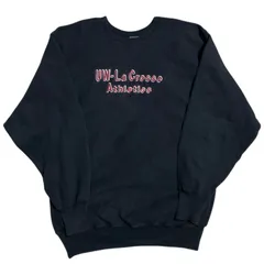 ヴィンテージ チャンピオン リバースウィーブ ブラック 黒 ロゴ ビックシルエット オーバーサイズ 刺繍 ウィスコンシン大学 ラクロス アスレチックス スウェット メンズ トレーナー 古着 長袖