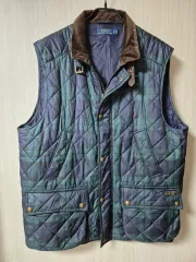 ポロ ラルフローレン ブラックウォッチ タダン CHECK ダウン ベスト large メンズ