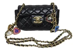 CHANEL シャネル ミニミニマトラッセ チェーンショルダーポーチ 12番台 ココマーク ラムスキン ブラック 美品 中古 4b009370