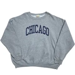 Lee リー トレーナー スウェット ビックシルエットシカゴ ロゴプリント グレー ヴィンテージ 2XL メンズ 古着 長袖