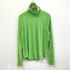 タグ付 GAP 22AW スラブ リブタートルネック リブカットソー カラートップス エレクトリックグリーン 黄緑 XL