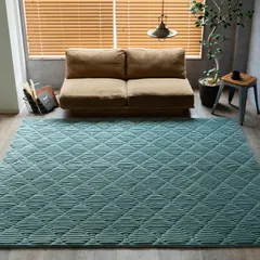 サヤンサヤン ヌア フランネル キルト くすみ KUSUMI 抗菌 防臭 洗えるシンプル ラグ マット 95x140 1畳 セージ グリーン