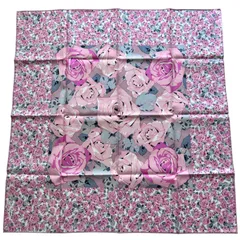 未使用品 ジムトンプソン 薔薇 ローズ 花柄 シルク 大判スカーフ ピンク系