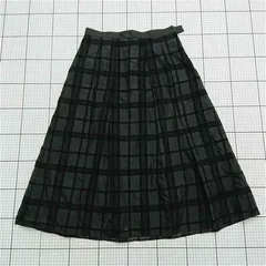 ◇ ⊂ ローズティアラ Rose Tiara チェック柄フレアスカート ブラック系 42 レディース E  【1511110028574】
