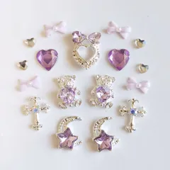 No.369　量産型　パープル　シルバーパーツ　ネイルパーツ　セット