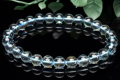 【１点物】AA☆高い透明度 ブルートパーズ　7mm　ブレスレット パワーストーン 天然石 _U8132
