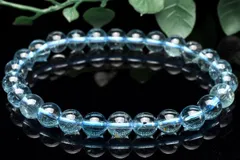 【１点物】AA☆高い透明度 ブルートパーズ　7mm　ブレスレット パワーストーン 天然石 _U8131