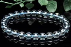 【１点物】AA☆高い透明度 ブルートパーズ　7mm　ブレスレット パワーストーン 天然石 _U8133