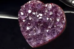 【１点物】希少◇ウルグアイ産 アメジストクラスター　68x66x26mm　ハート 原石 パワーストーン 天然石 _CG6873【宅急便】
