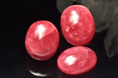 【１点物】3個セットAA☆高品質 ロードナイト(薔薇輝石)　15-16x12-13mm　オーバル ルース パワーストーン 天然石 _PC7649