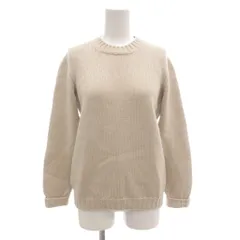 ロベルトコリーナ ROBERTO COLLINA ニット セーター 長袖 畦編み ロールアップ ウール ベージュ /AE