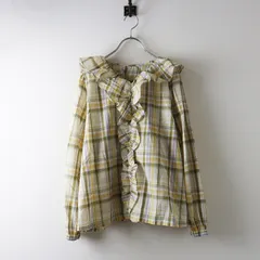 未使用 保管品 2025年 スタジオクリップ studio CLIP チェックフリルブラウス F イエロー×カーキ┃トップス シャツ【2400014696431】