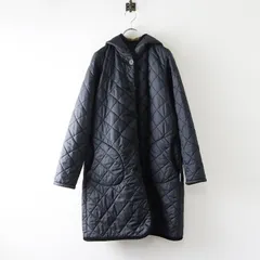 英国製 ラベンハム LAVENHAM BRUNDON ブランドン ボア キルティング フーデッド コート 36｜ネイビー 【2400014665093】