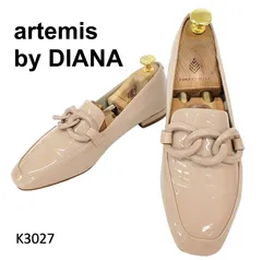 アルテミスバイダイアナ　チェーン　金具　くすみピンク　スクエアトゥ　フラット