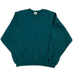 USA製 ヴィンテージ タルテックス 無地 シンプル 単色 ターコイズ ティール グリーン 緑 トレーナー クルーネック スウェット メンズ 古着 長袖