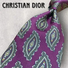 Christian Dior ディオール ペイズリー 勾玉 パネル柄 ネクタイ ボルドー