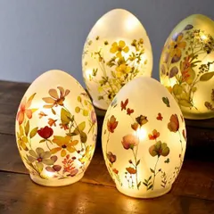 卓上ランプ LED おしゃれ 電池式 卵型 テーブルランプ ガラス 花 かわいい 可愛い 小さい インテリアライト 間接照明 タイマー付き ワイヤーライト コードレス 玄関 ベッドサイド フラワーグラスランプ