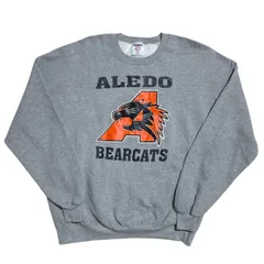 ジャージーズ USA製 ヴィンテージ テキサス州 アリード･ベアキャッツ チームロゴ スポーツ グレー 両面プリント トレーナー スウェット メンズ 古着 長袖