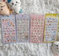 ちいかわ　ボンボンドロップシール　新品　コンプリート　　第二弾　4種　古本屋　ちいかわ　ハチワレ　モモンガ　みんな　ニコニコ　うさぎ