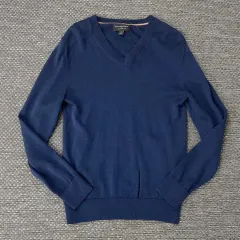バナナリパブリック ネイビー Vネック ウール ニット S