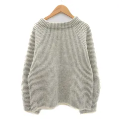 アンタイトル UNTITLED ニット セーター 長袖 ボトルネック ストライプ柄 2 グレー アイボリー /YK37