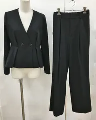 ルイルエブティック RUIRUE BOUTIQUE パンツスーツ M ブラック ペプラムジャケット セットアップ フォーマル セレモニー 2511WR109