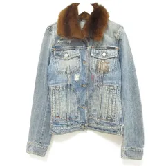 DOLCE＆GABBANA ドルチェアンドガッバーナ ヴィンテージ加工 デニムジャケット サイズ38 ブルー レディース 古着 中古 USED